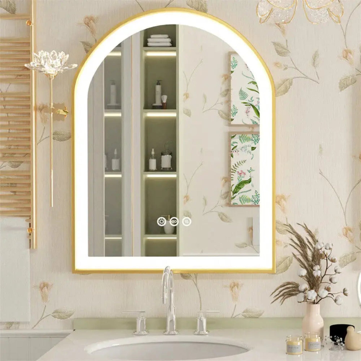 Miroir de Salle de Bain LED | Arche Dorée Miroir émoi