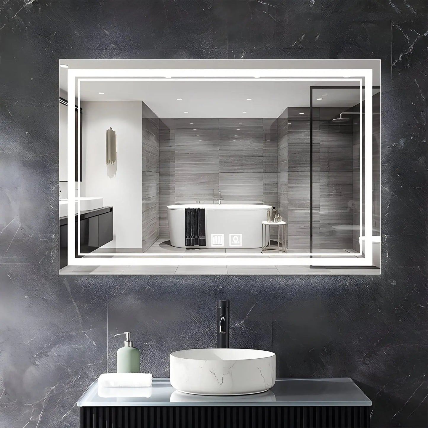 Miroir de Salle de Bain LED | Classique - Miroir émoi - Miroir de Salle de Bain LED