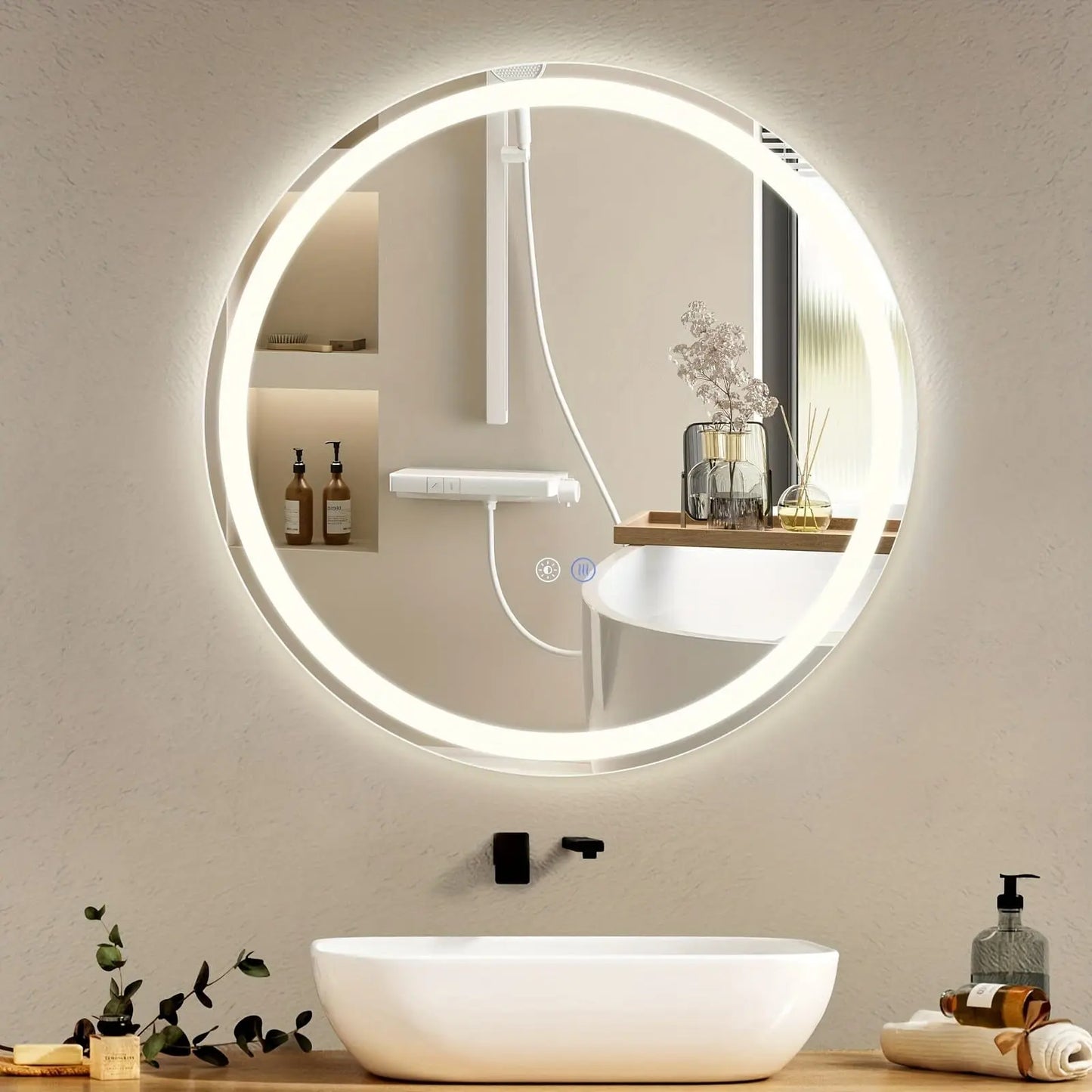 Miroir de Salle de Bain LED | Le Rond - Miroir émoi - Miroir de Salle de Bain LED