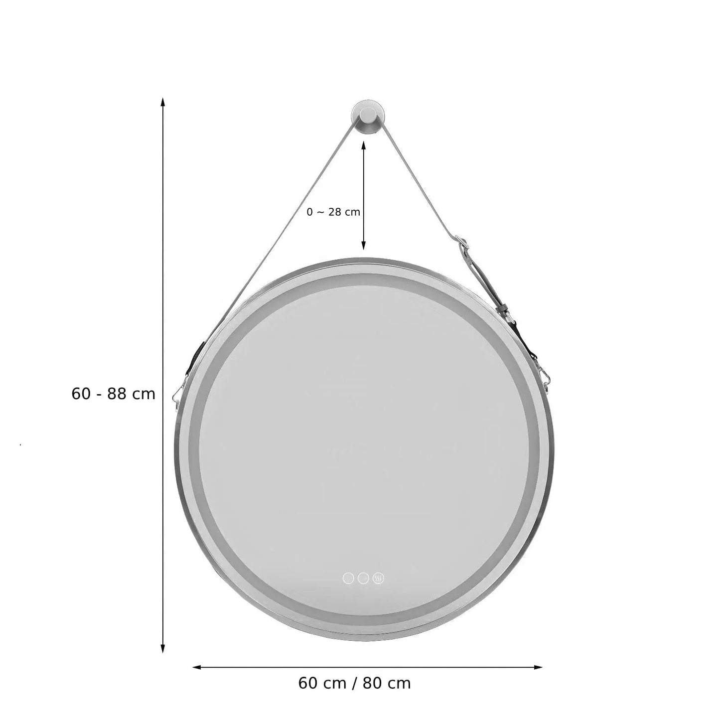Miroir de Salle de Bain Rond LED | Le Doré - Miroir émoi - Miroir Mural de Salle de Bain Rond Doré LED