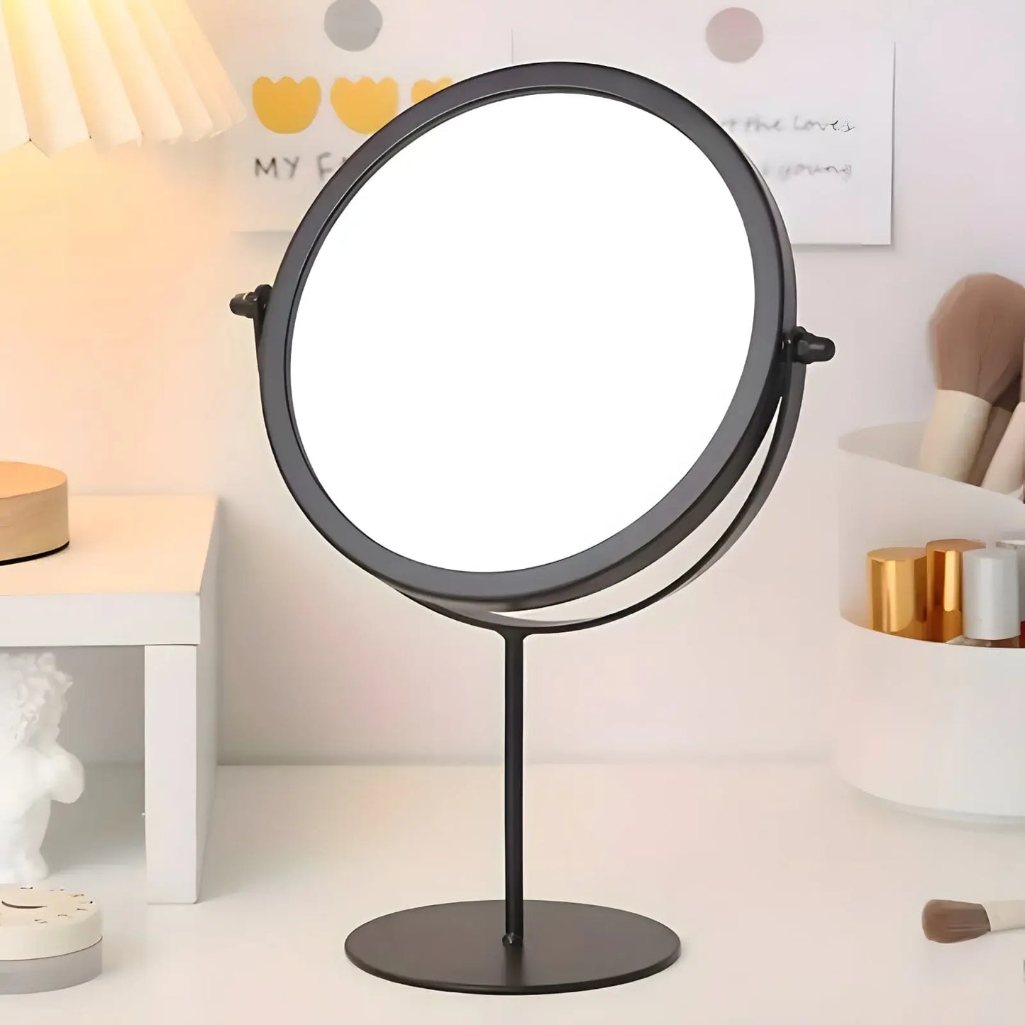 Miroir sur Pied Rond | Classique - Miroir émoi - Miroir sur Pied Noir