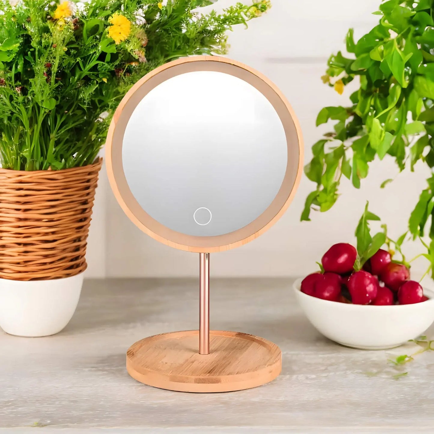 Miroir sur Pied | Bois LED - Miroir émoi - Miroir sur Pied LED