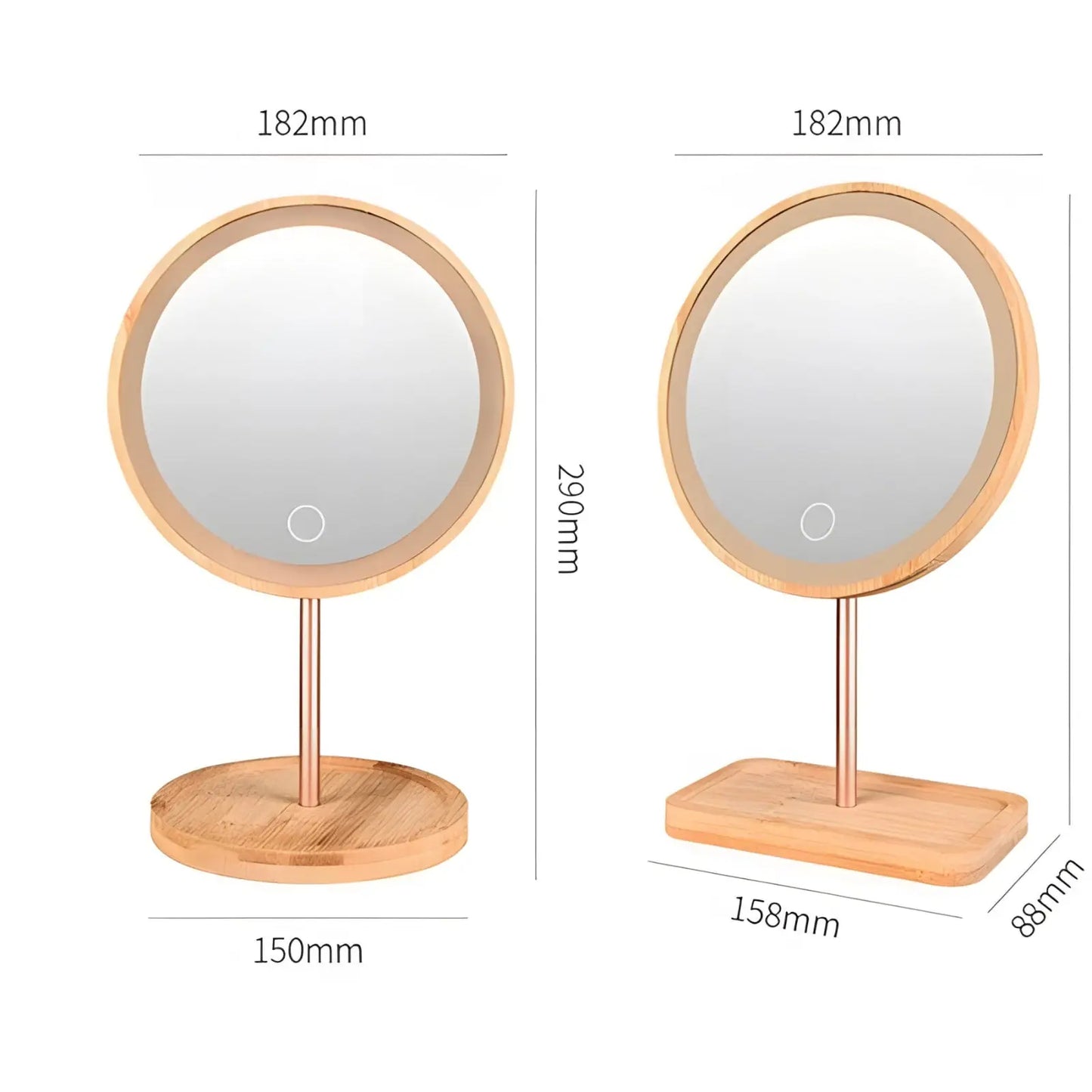 Miroir sur Pied | Bois LED - Miroir émoi - Miroir sur Pied LED