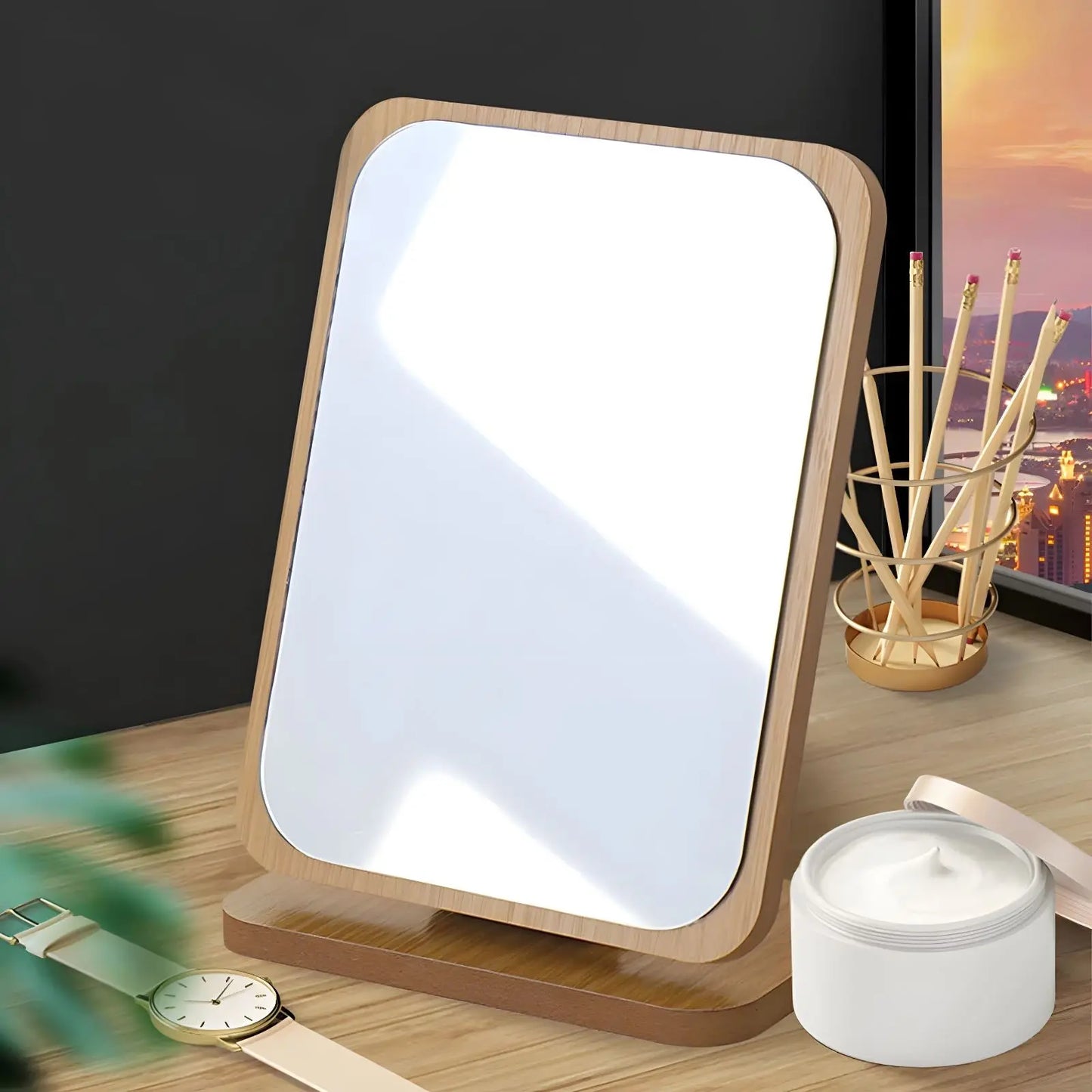 Miroir sur Pied | Bois Rectangulaire - Miroir émoi - Miroir sur Pied Bois