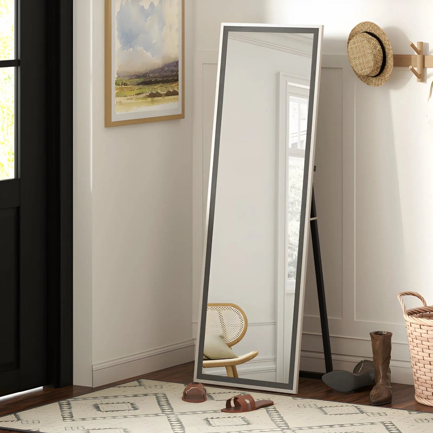 Miroir sur Pied | Grand Classique Bois Miroir émoi