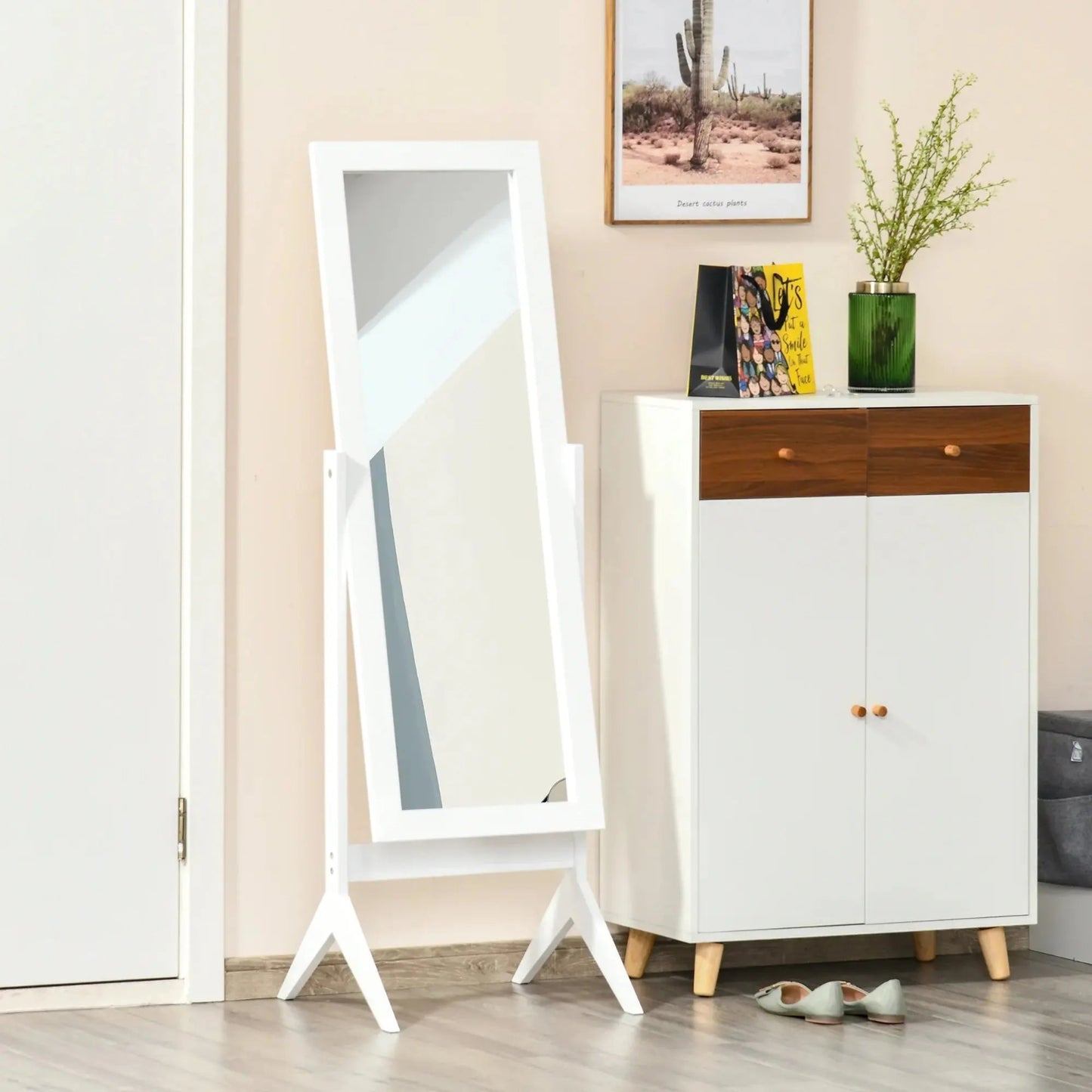 Miroir sur Pied | Pivot Blanc Miroir émoi