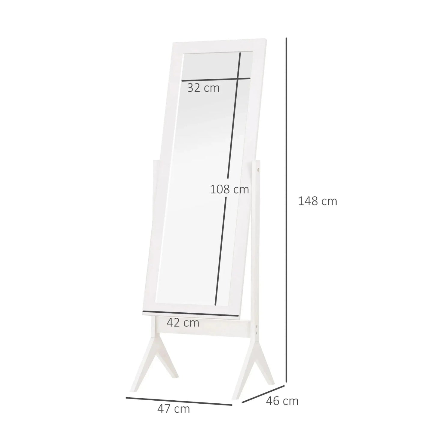 Miroir sur Pied | Pivot Blanc Miroir émoi