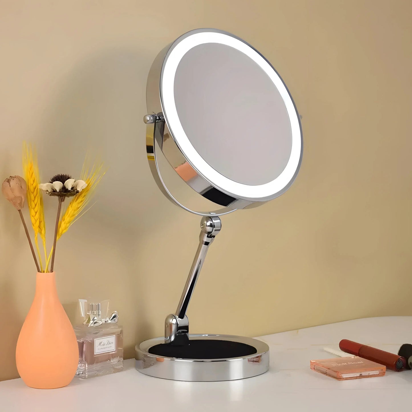Miroir sur Pied | Rond LED x10 Miroir émoi