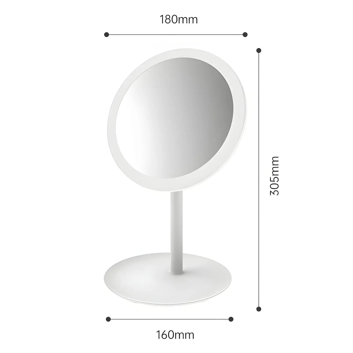Miroir sur Pied | Rond Mini LED - Miroir émoi - Miroir sur Pied LED