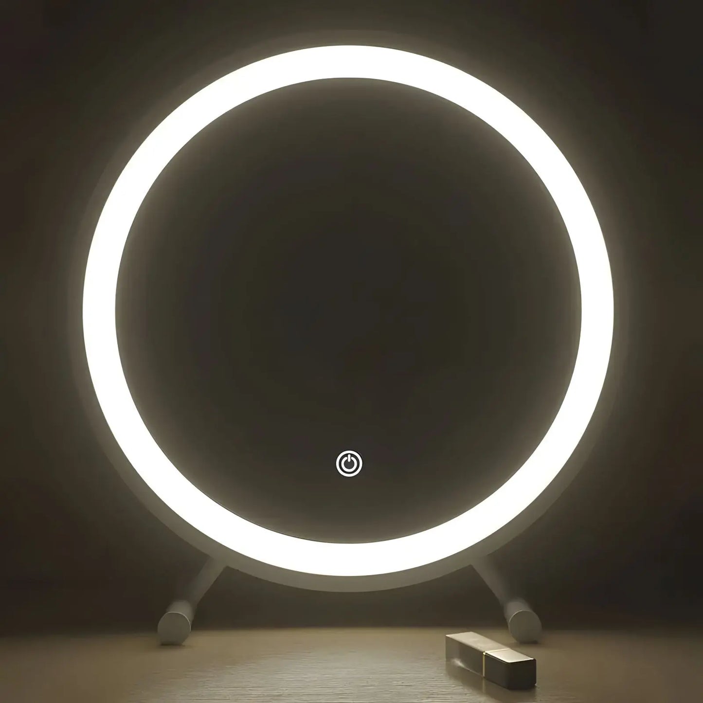 Miroir sur Pied | Rond LED - Miroir émoi - Miroir sur Pied LED