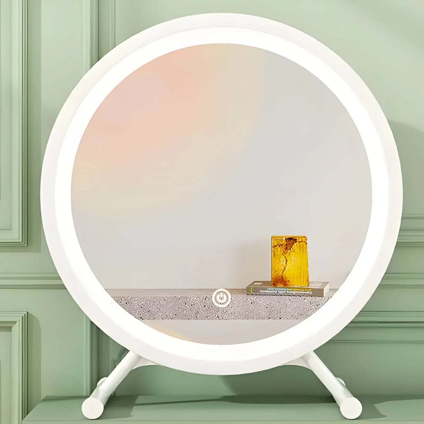 Miroir sur Pied | Rond LED - Miroir émoi - Miroir sur Pied LED Blanc