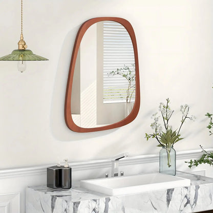 Miroir Mural Organique | Bois Asymétrique - Miroir émoi - Miroir Mural Organique 