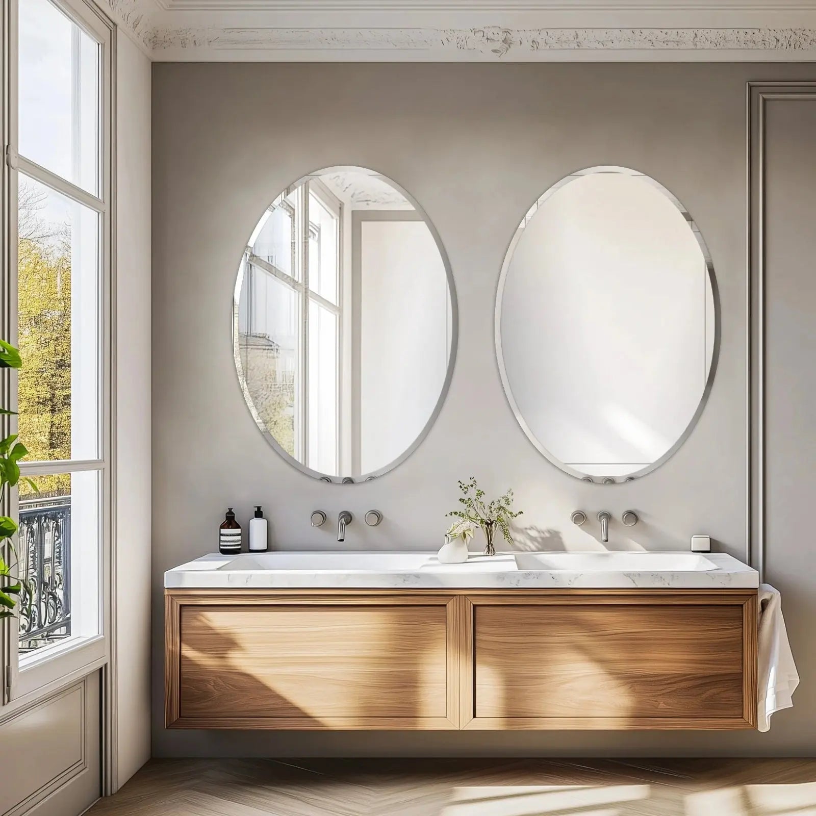 Miroir Mural Ovale | Minimaliste - Miroir émoi - Miroir Mural 