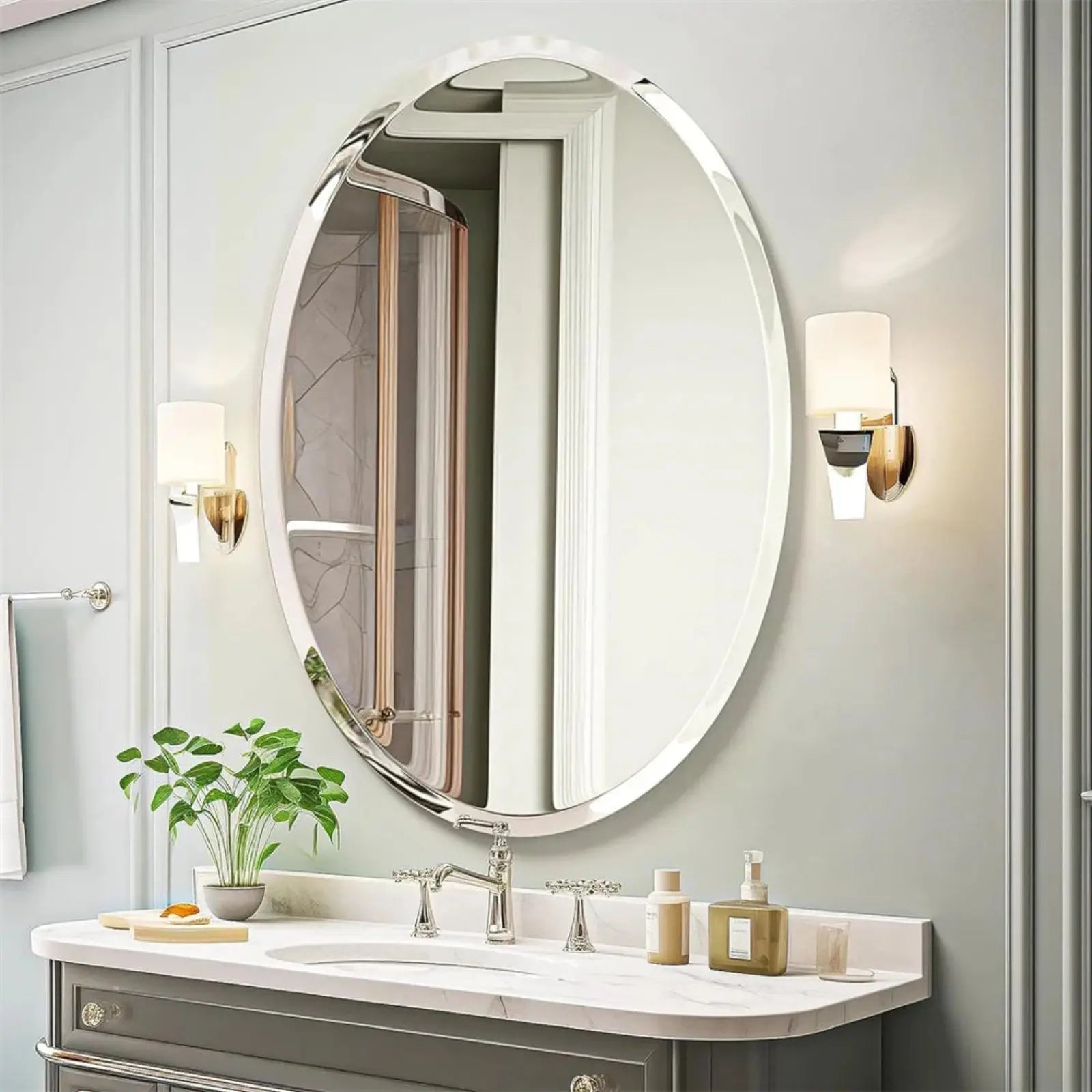 Miroir Mural Ovale | Minimaliste - Miroir émoi - Miroir Mural 