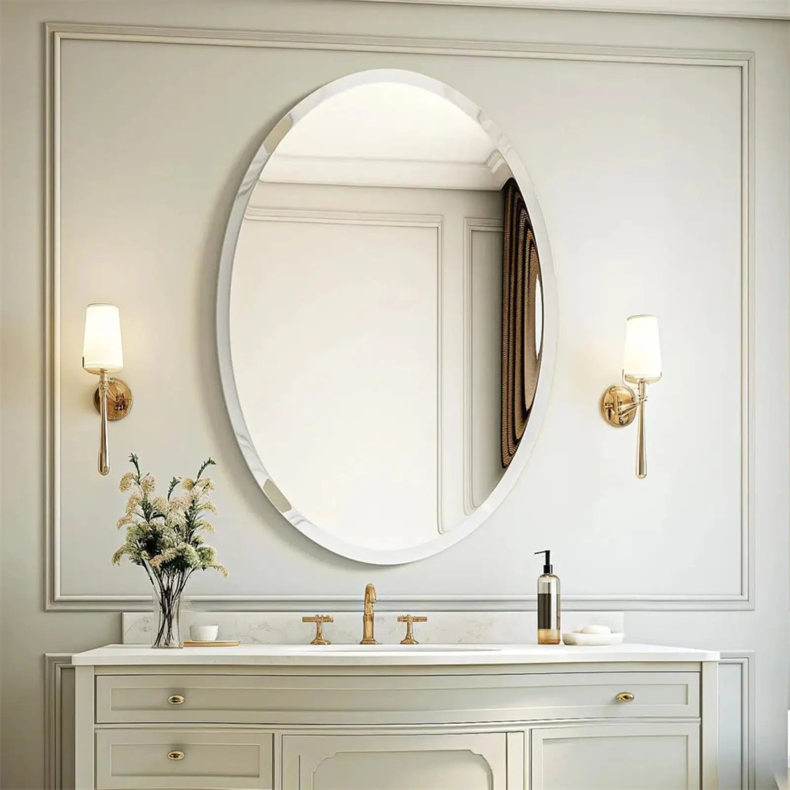 Miroir Mural Ovale | Minimaliste - Miroir émoi - Miroir Mural 