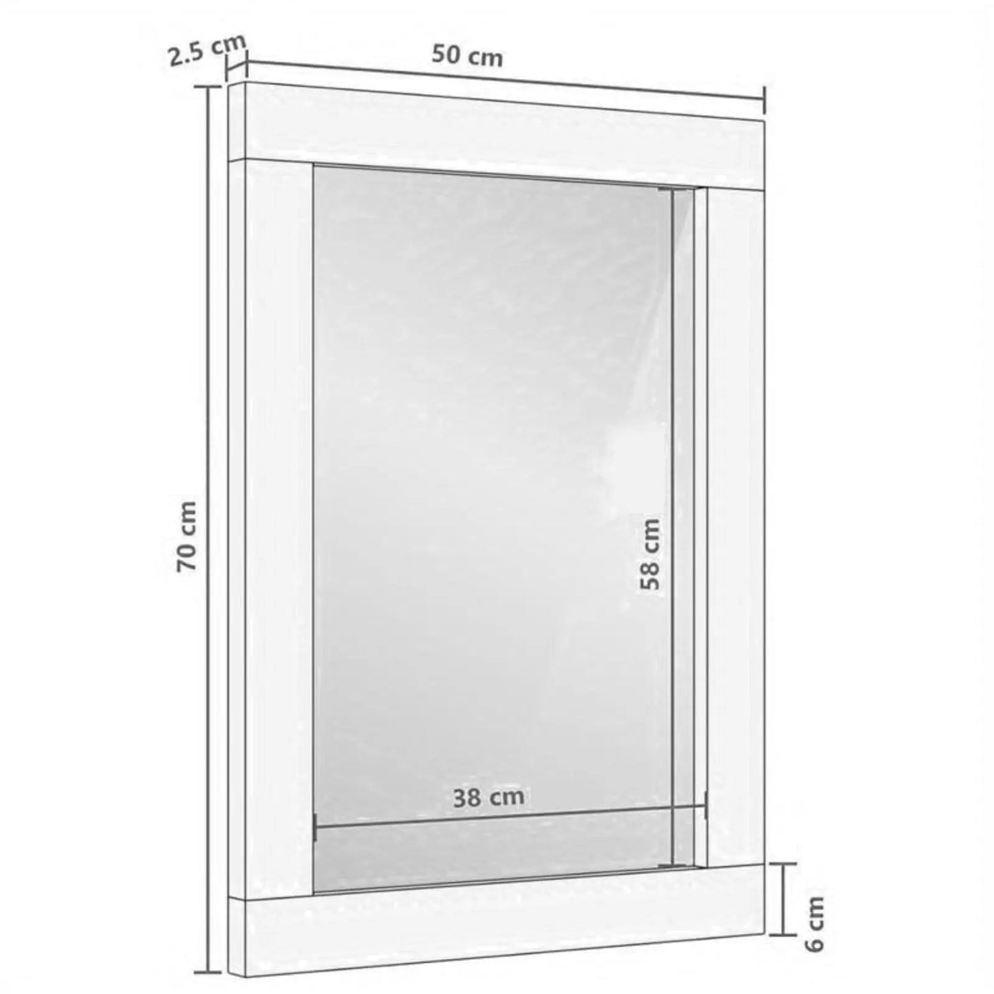Miroir Mural Rectangulaire | Rainures - Miroir émoi - Miroir Mural Cadre en Bois 