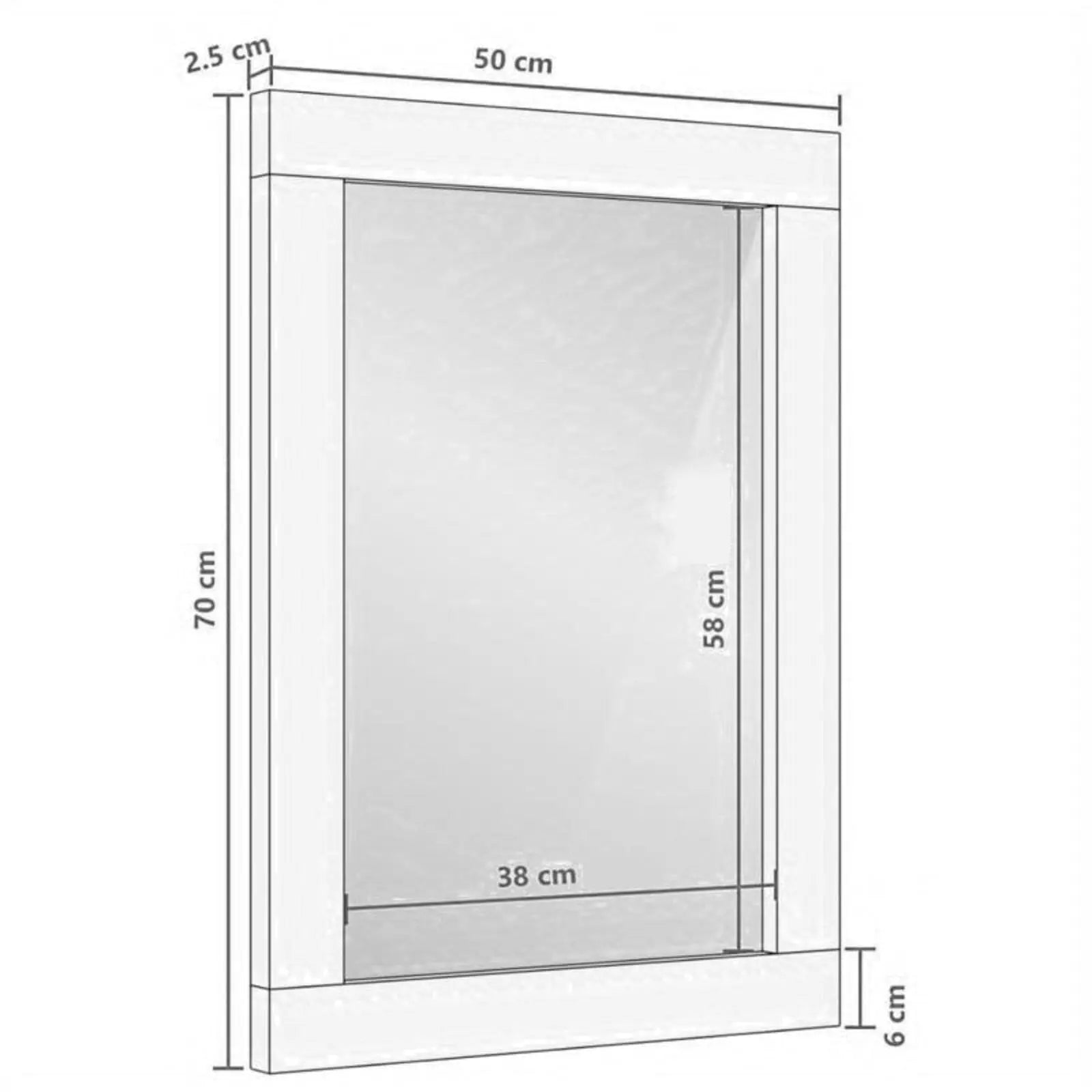 Miroir Mural Rectangulaire | Rainures - Miroir émoi - Miroir Mural Cadre en Bois 