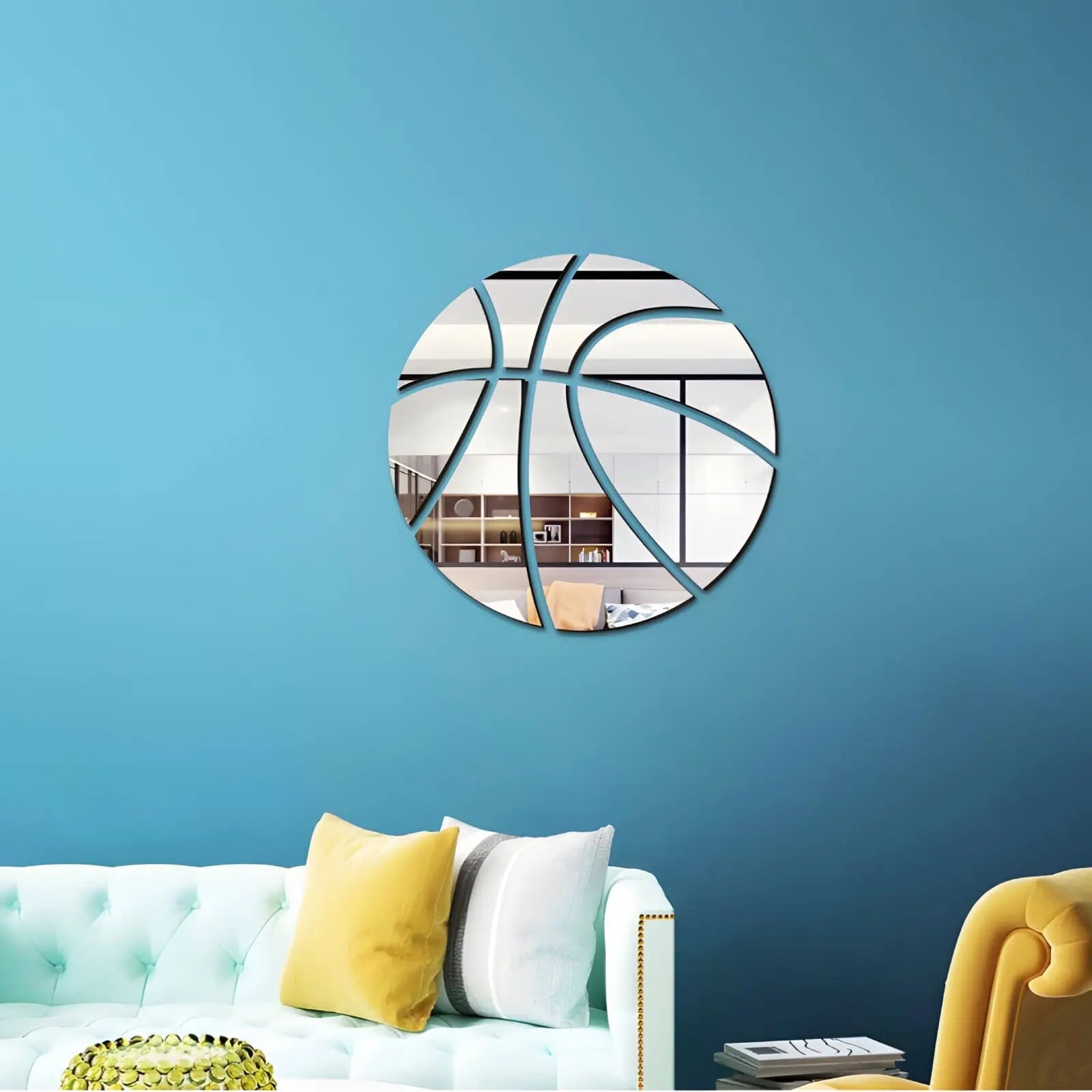Miroir Mural | Basket ball - Miroir émoi - Miroir Mural Décoratif 