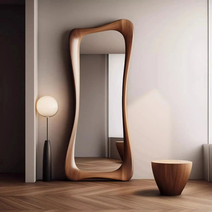 Miroir Mural Organique | Bois Contemporain - Miroir émoi - Miroir Mural Organique 