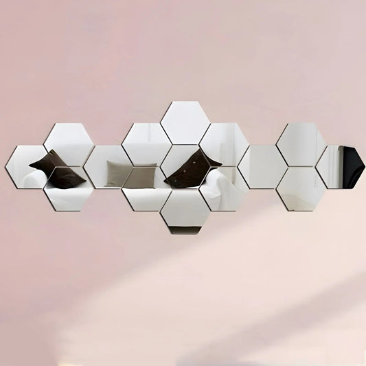 Miroir Mural | Le Lot d'Hexagones - Miroir émoi - Miroir Mural Décoratif 
