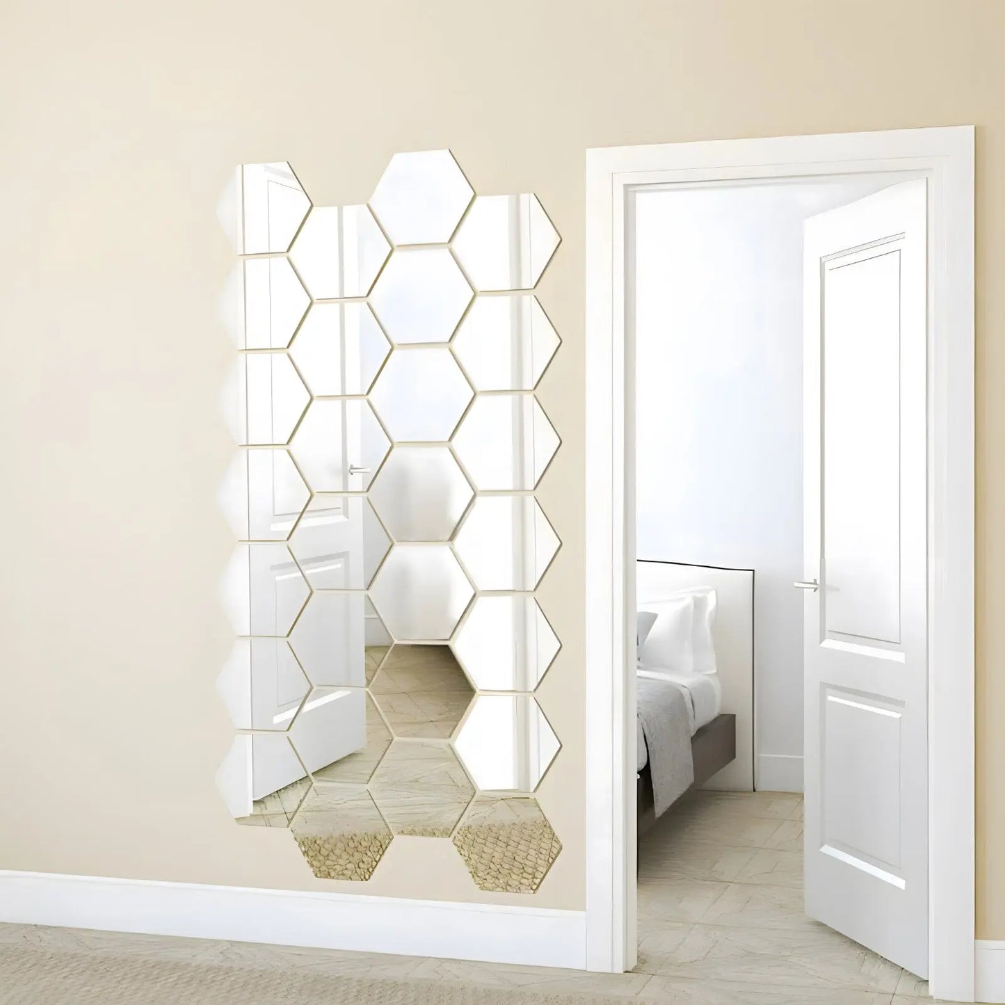 Miroir Mural | Le Lot d'Hexagones - Miroir émoi - Miroir Mural Décoratif 