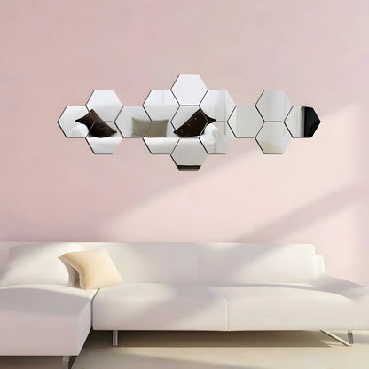 Miroir Mural | Le Lot d'Hexagones - Miroir émoi - Miroir Mural Décoratif 