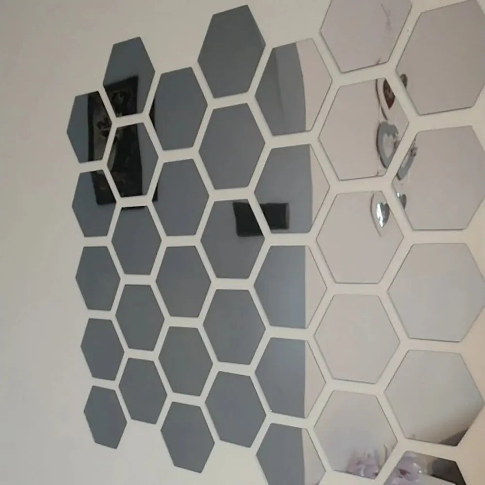 Miroir Mural | Le Lot d'Hexagones - Miroir émoi - Miroir Mural Décoratif 