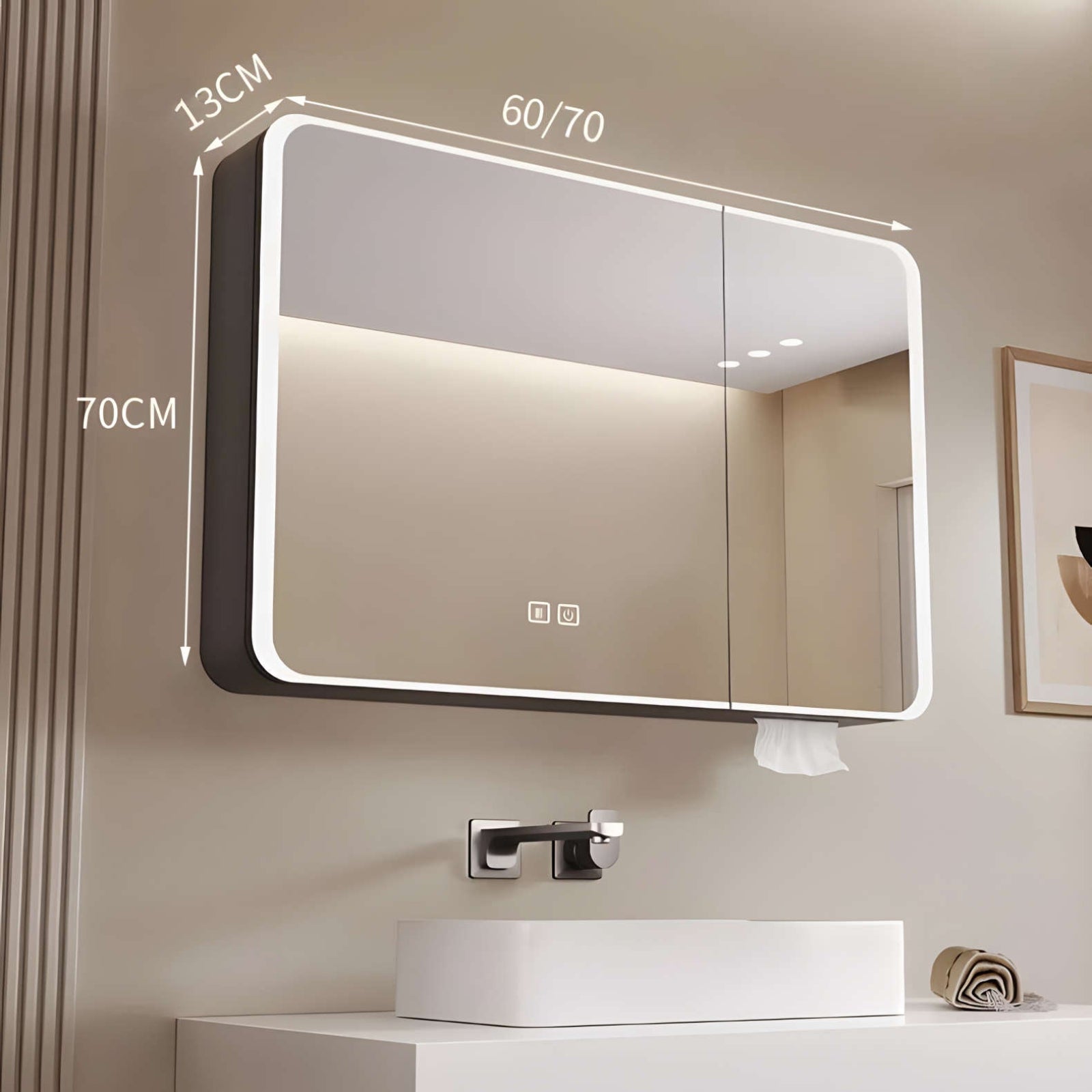 Miroir Salle de Bain LED | Armoire Rectangulaire Miroir émoi