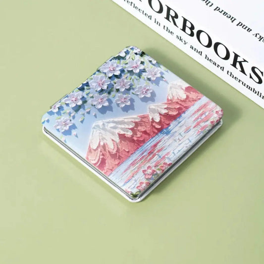 Miroir de Poche | Montagnes enneigées - Miroir émoi - Miroir de Poche Peinture 