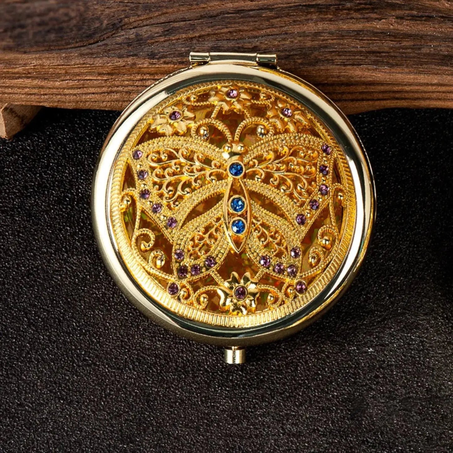Miroir de Poche | Papillon Doré - Miroir émoi - Miroir de Poche