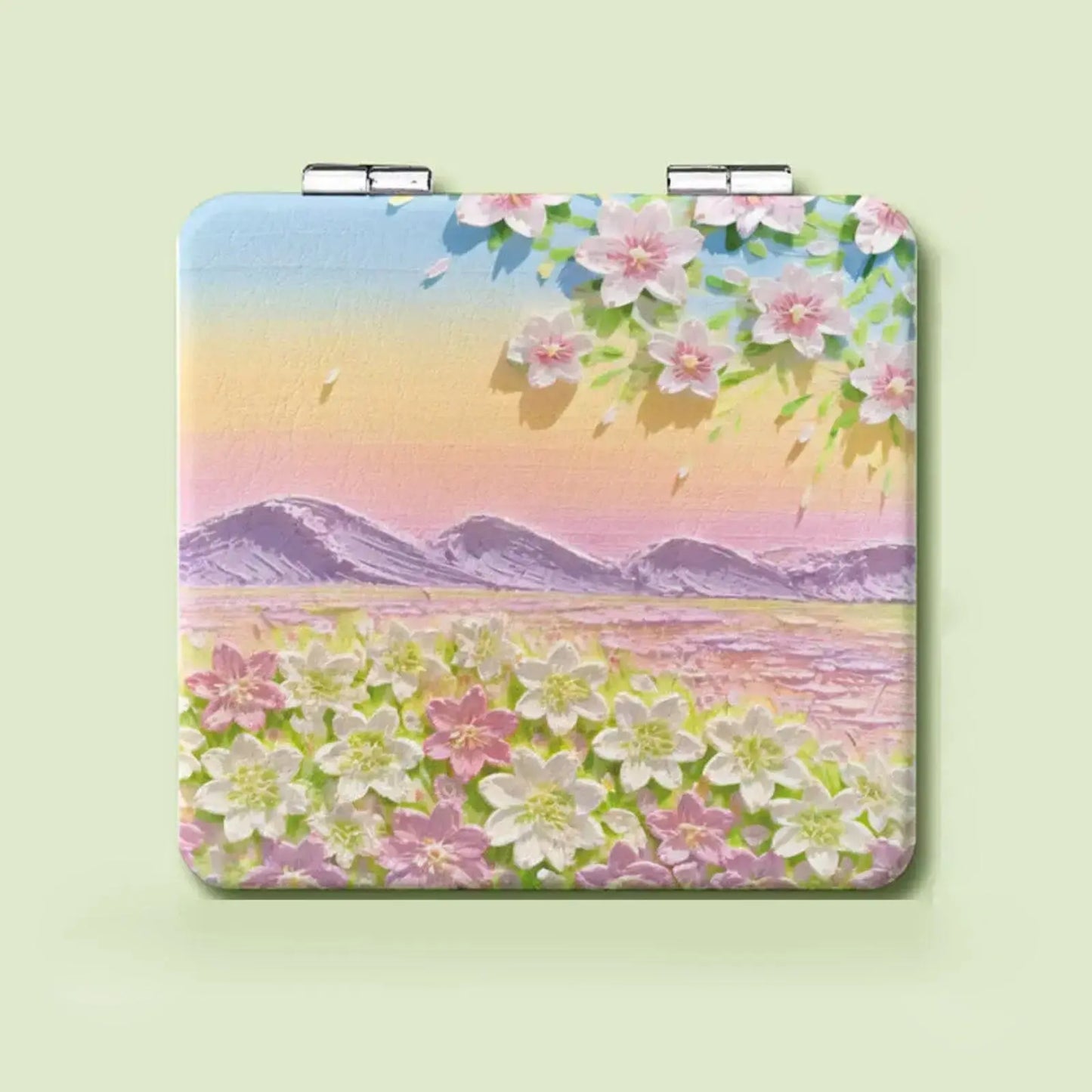 Miroir de Poche | Paysage Fleuri - Miroir émoi - Miroir de Poche Peinture 