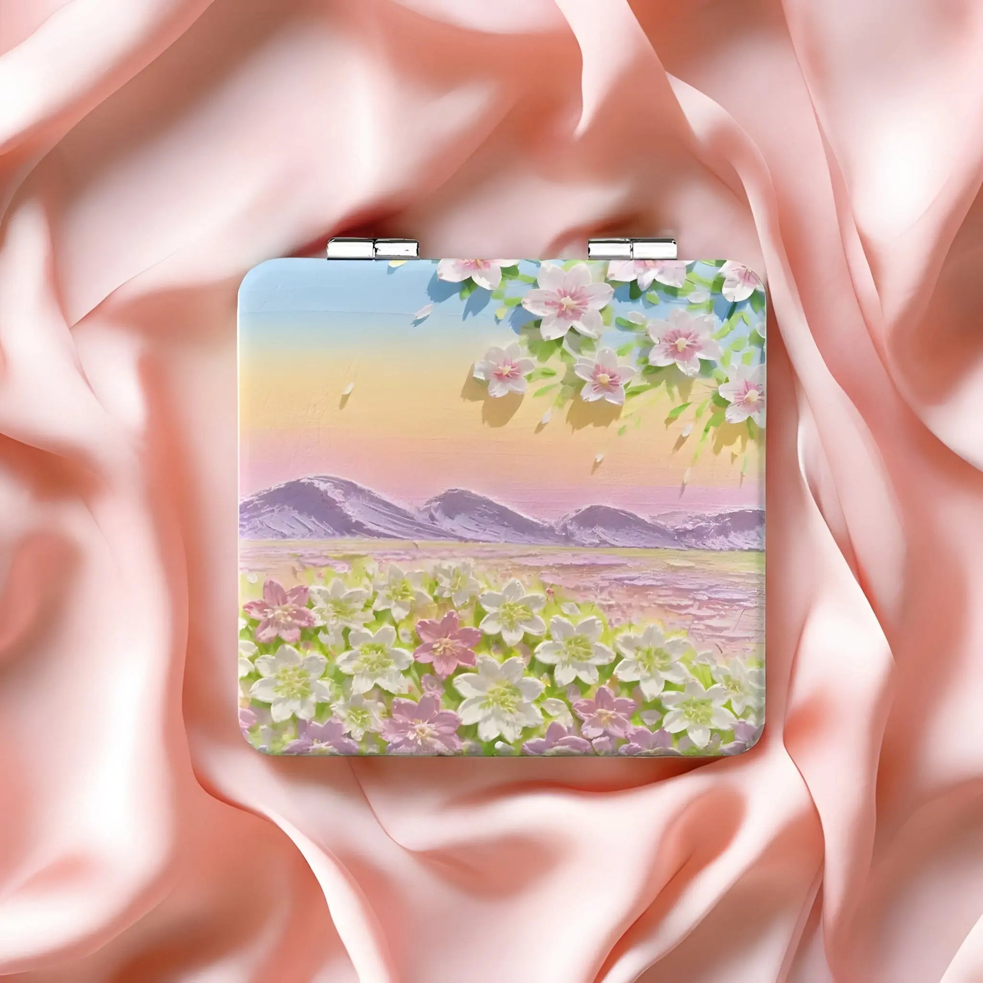 Miroir de Poche | Paysage Fleuri - Miroir émoi - Miroir de Poche Peinture 