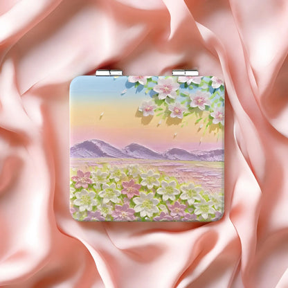 Miroir de Poche | Paysage Fleuri - Miroir émoi - Miroir de Poche Peinture 