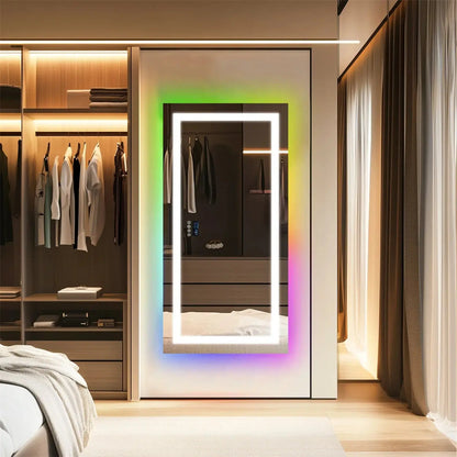 Miroir de Salle de Bain LED Bluetooth | Rectangulaire - Miroir émoi - Miroir de Salle de Bain LED 