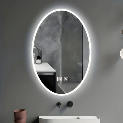 Miroir de Salle de Bain LED | L'Ovale - Miroir émoi - Miroir de Salle de Bain LED  