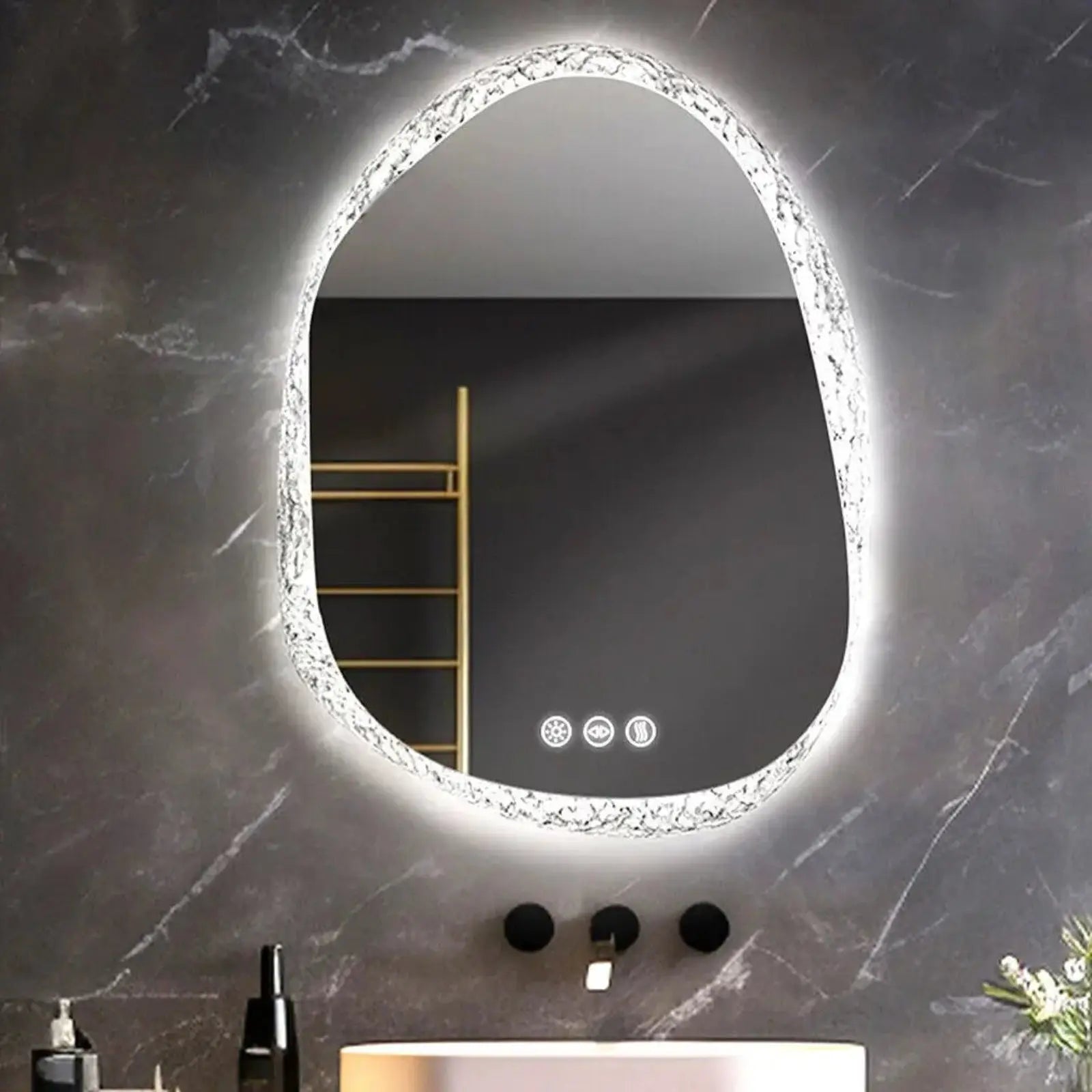 Miroir de Salle de Bain LED | Organique - Miroir émoi - Miroir de Salle de Bain 