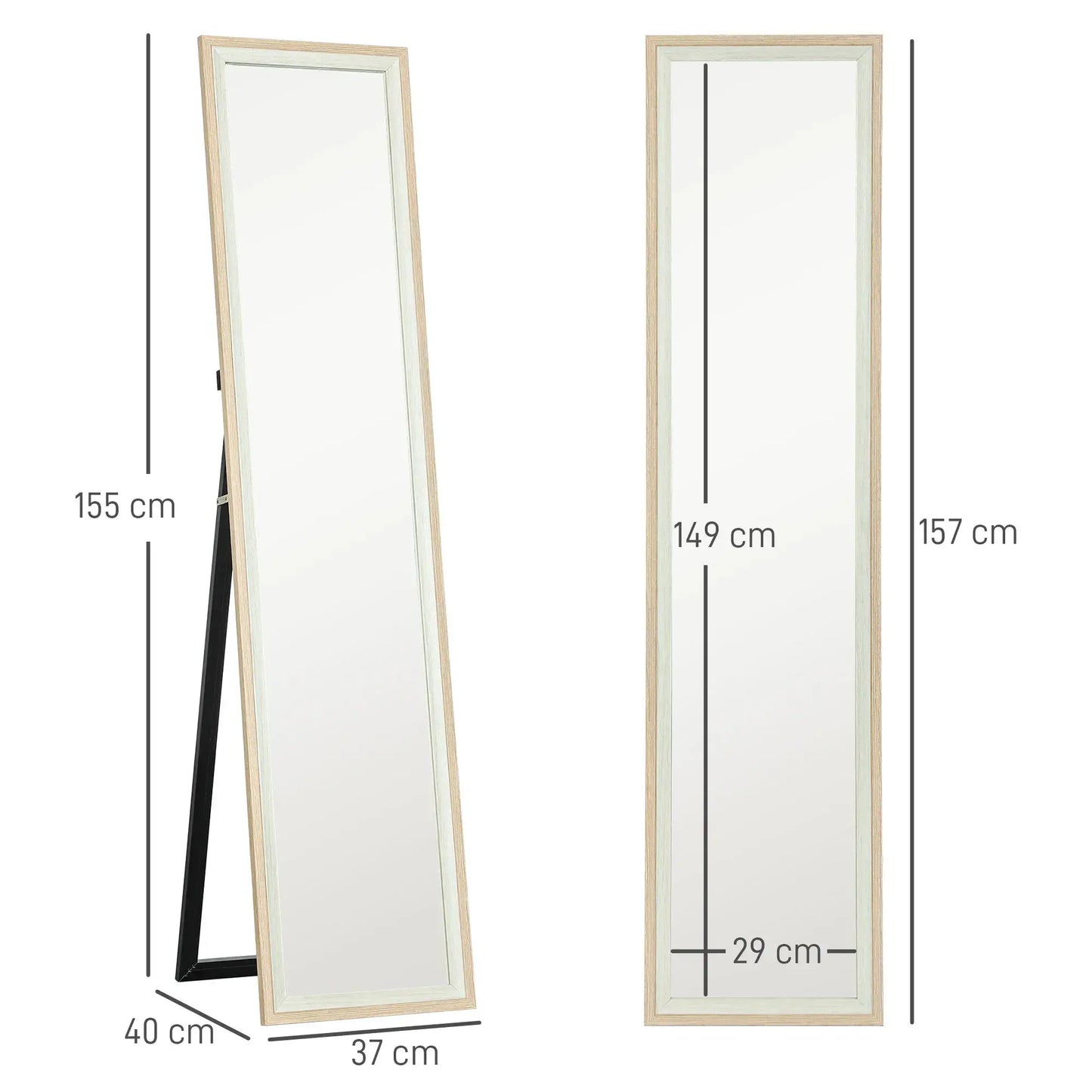 Miroir sur Pied | Grand Classique Bois Miroir émoi