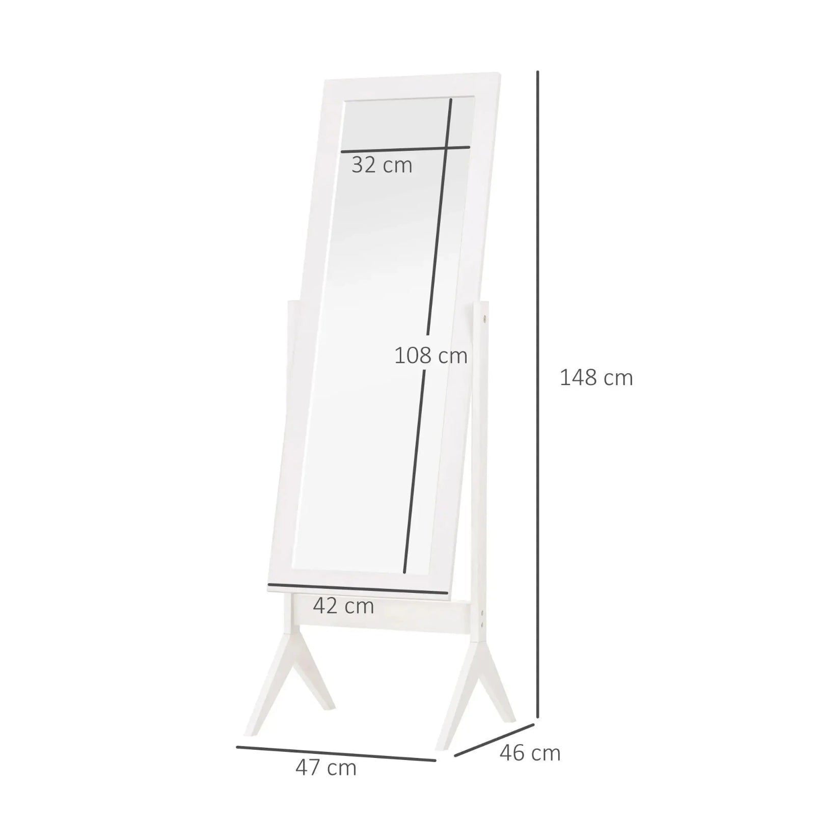 Miroir sur Pied | Pivot Blanc Miroir émoi