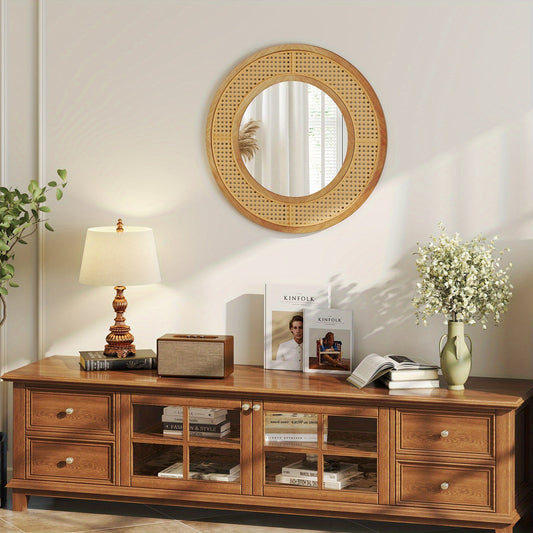 Miroir Rond | Bois Tissé Miroir émoi