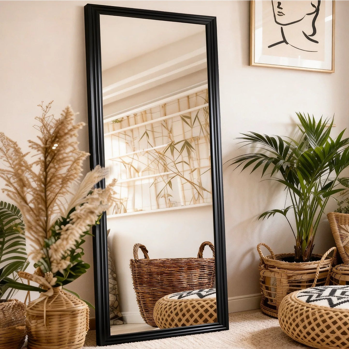 Miroir sur Pied Rectangulaire | Grand Bois - Miroir émoi